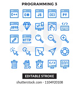 Dashed Outline Icons Pack for UI. Editable Stroke. Pixel perfect thin line vector icon set for web design and website application.