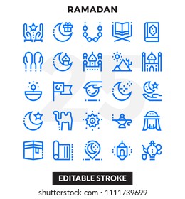 Dashed Outline Icons Pack for UI. Editable Stroke. Pixel perfect thin line vector icon set for web design and website application.