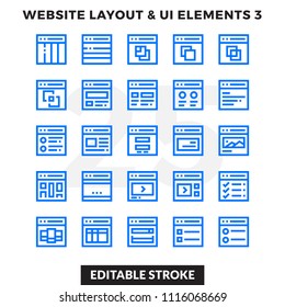 Dashed Outline Icons Pack for UI. Editable Stroke. Pixel perfect thin line vector icon set for web design and website application.