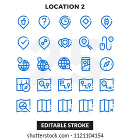 Dashed Outline Icons Pack for UI. Editable Stroke. Pixel perfect thin line vector icon set for web design and website application.