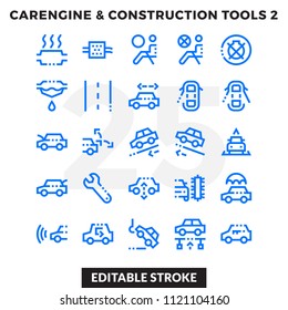 Dashed Outline Icons Pack for UI. Editable Stroke. Pixel perfect thin line vector icon set for web design and website application.