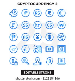 Dashed Outline Icons Pack for UI. Editable Stroke. Pixel perfect thin line vector icon set for web design and website application.