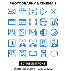 Dashed Outline Icons Pack for UI. Editable Stroke. Pixel perfect thin line vector icon set for web design and website application.