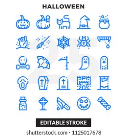 Dashed Outline Icons Pack for UI. Editable Stroke. Pixel perfect thin line vector icon set for web design and website application.