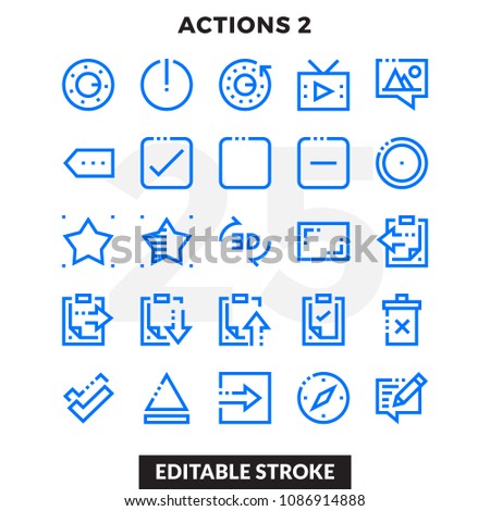 Dashed Outline Icons Pack for UI. Editable Stroke. Pixel perfect thin line vector icon set for web design and website application.