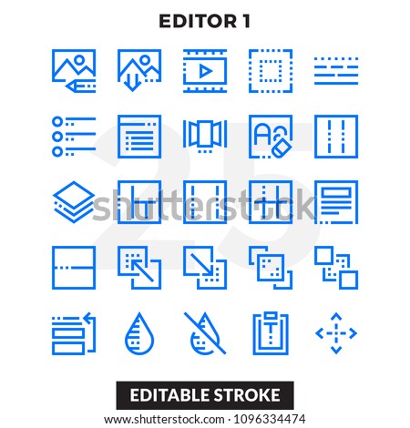 Dashed Outline Icons Pack for UI. Editable Stroke. Pixel perfect thin line vector icon set for web design and website application.