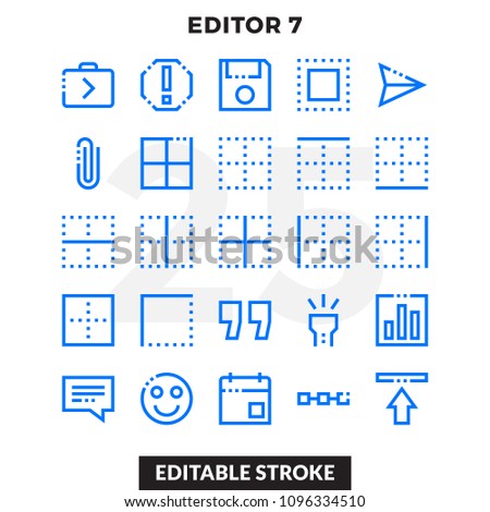 Dashed Outline Icons Pack for UI. Editable Stroke. Pixel perfect thin line vector icon set for web design and website application.