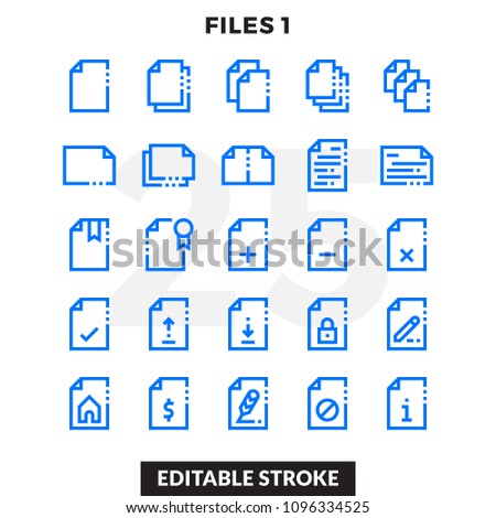 Dashed Outline Icons Pack for UI. Editable Stroke. Pixel perfect thin line vector icon set for web design and website application.