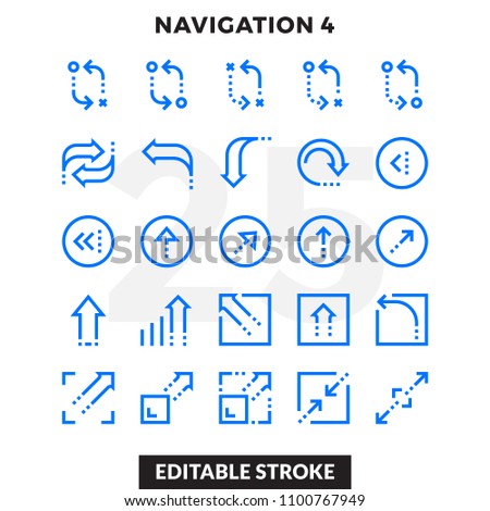 Dashed Outline Icons Pack for UI. Editable Stroke. Pixel perfect thin line vector icon set for web design and website application.