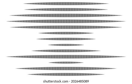 Dashed random parallel straight lines geometric element. Lines, stripes with gaps