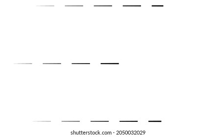 Dashed random parallel straight lines geometric element. Lines, stripes with gaps