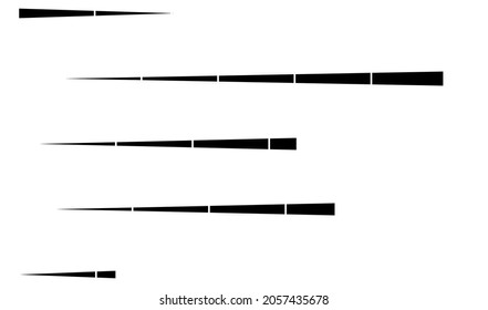 Dashed random parallel straight lines geometric element. Lines, stripes with gaps