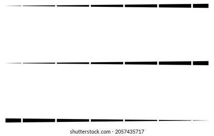 Dashed random parallel straight lines geometric element. Lines, stripes with gaps