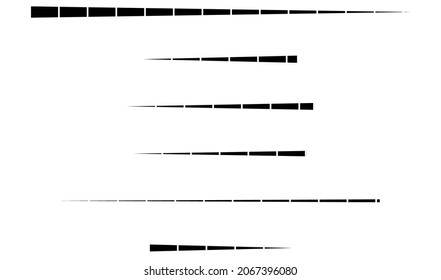 Dashed random parallel straight lines geometric element. Lines, stripes with gaps