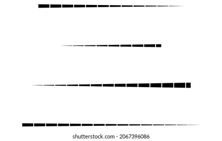 Dashed random parallel straight lines geometric element. Lines, stripes with gaps