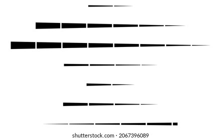 Dashed random parallel straight lines geometric element. Lines, stripes with gaps