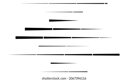 Dashed random parallel straight lines geometric element. Lines, stripes with gaps