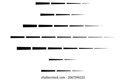 Dashed random parallel straight lines geometric element. Lines, stripes with gaps