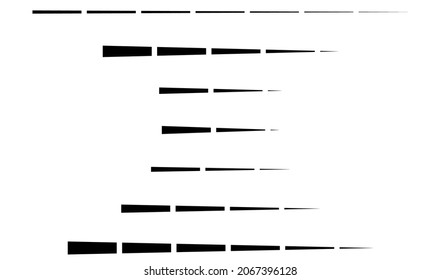 Dashed random parallel straight lines geometric element. Lines, stripes with gaps