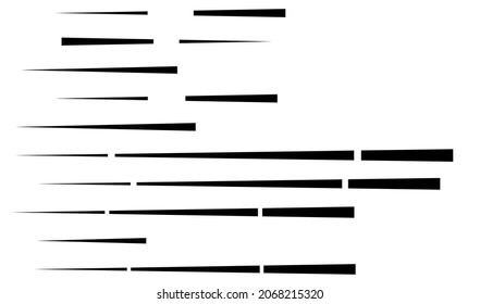 Dashed random parallel straight lines geometric element. Lines, stripes with gaps