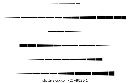 Dashed random parallel straight lines geometric element. Lines, stripes with gaps