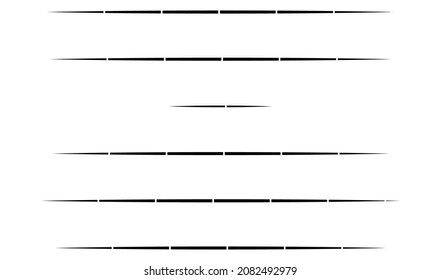 Dashed random parallel straight lines geometric element. Lines, stripes with gaps