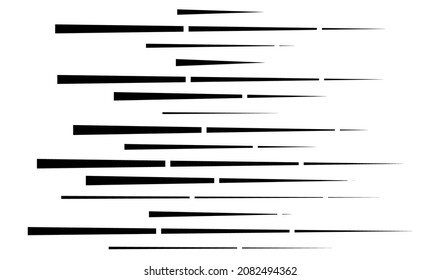 Dashed random parallel straight lines geometric element. Lines, stripes with gaps