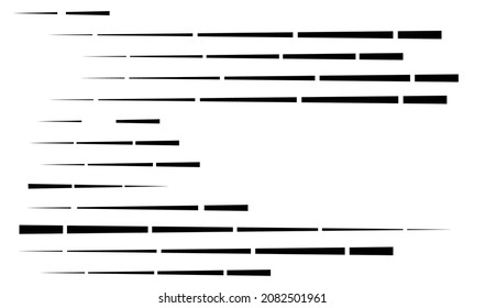Dashed random parallel straight lines geometric element. Lines, stripes with gaps