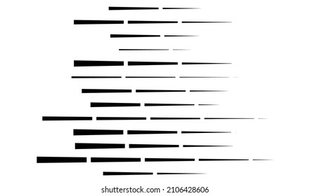 Dashed random parallel straight lines geometric element. Lines, stripes with gaps