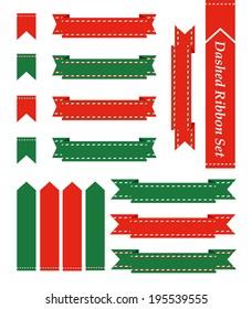 Dashed Ribbon Icon Set - Explore Christmas everyday