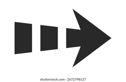 Design gráfico de seta de velocidade tracejada