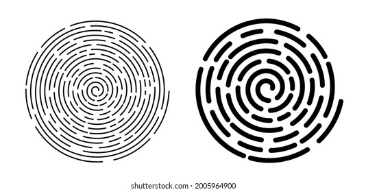 dashed spiral line vector illustration isoalted on white background