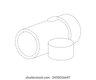 dashed sugar cane outline for coloring book template, sugarcane for kids illustration worksheet printable