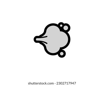 Dashing Away vector icon on a white background. blowing emoji illustration. Isolated Dashing Away, blow vector emoticon
