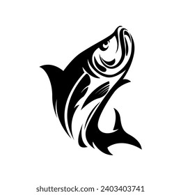 logotipo de pez negro y blanco