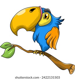Dashing parrot on a branch, tropical bird