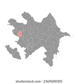 Dashkasan district map, administrative division of Azerbaijan.