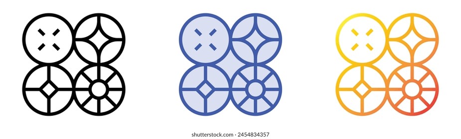 dasik icon. Linear, Blue Fill and Gradient Style Design Isolated On White Background