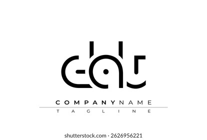 Design de letra abstrata DAT. Design de logotipo comercial moderno com tipografia abstrata e estilo contemporâneo