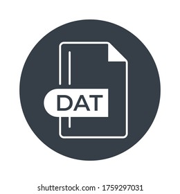 DAT File Format Icon. DAT extension filled icon.