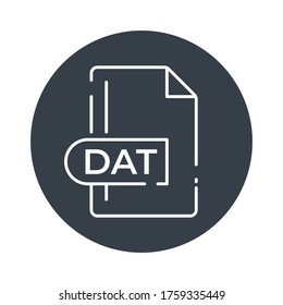 Icono de formato de archivo DAT. Icono relleno de extensión DAT.