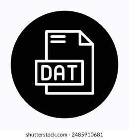 DAT File Format Vector Icon, 
