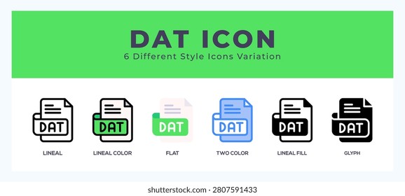 Dat file symbol icon vector. symbol illustration