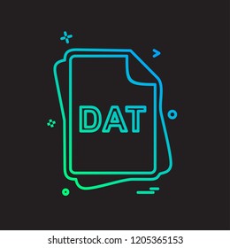 DAT file type icon design vector