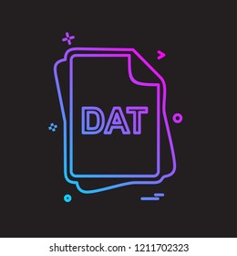 DAT file type icon design vector