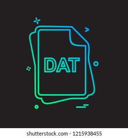 DAT file type icon design vector