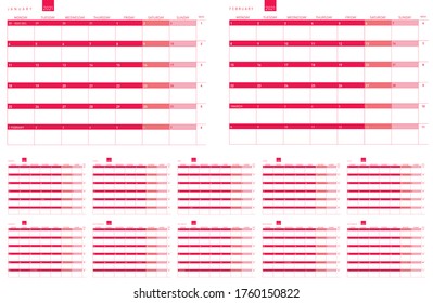 DATA 2021 FOR DESK CALENDAR, RED