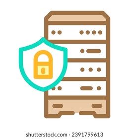data access control database color icon vector. data access control database sign. isolated symbol illustration