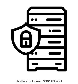 data access control database line icon vector. data access control database sign. isolated contour symbol black illustration