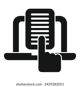 Data access document icon simple vector. Recognition scan. Detect access